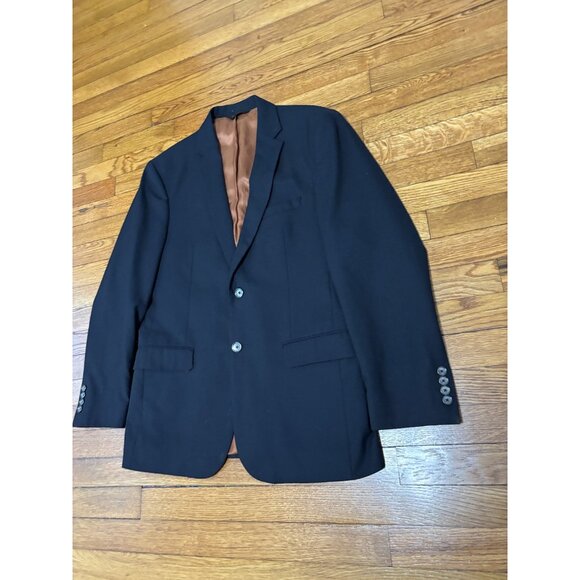Jos. A. Bank Mens Blazer Jacket Sz 40R Wool Slim Fit Sport Coat Black Solid - Picture 3 of 8